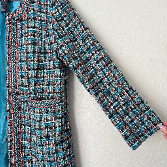 Doncaster Collection Womens Multicolor Tweed Wool Blend Blazer Coat Work Size 10 - Picture 5 of 10